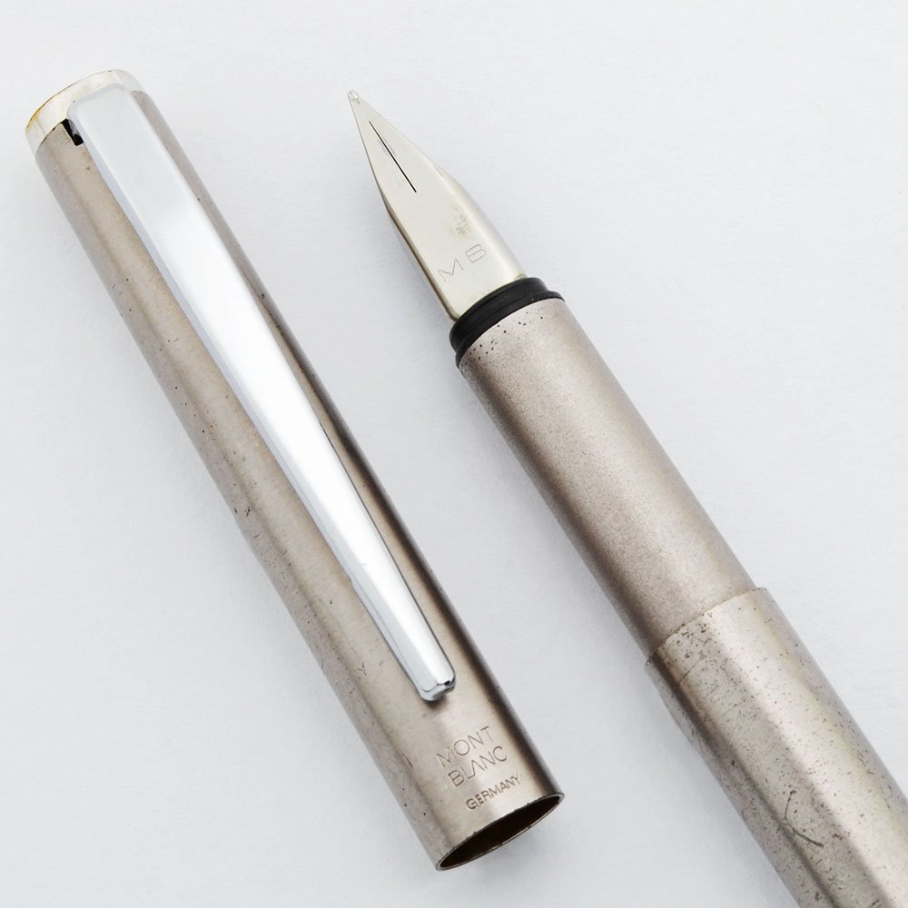 Montblanc Noblesse Slimline Fountain Pen - Fogged Steel, Medium